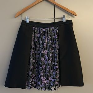 Carven black taffeta like flared sequin mini skirt French size 40 or U.S. 8